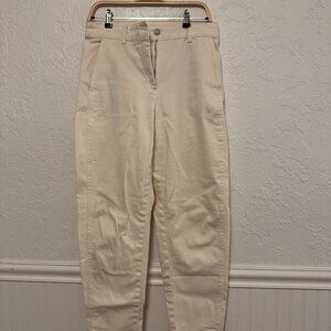 Banana Republic The Weekender Slim Barrel-Leg Pant Size 6 Long Ecru